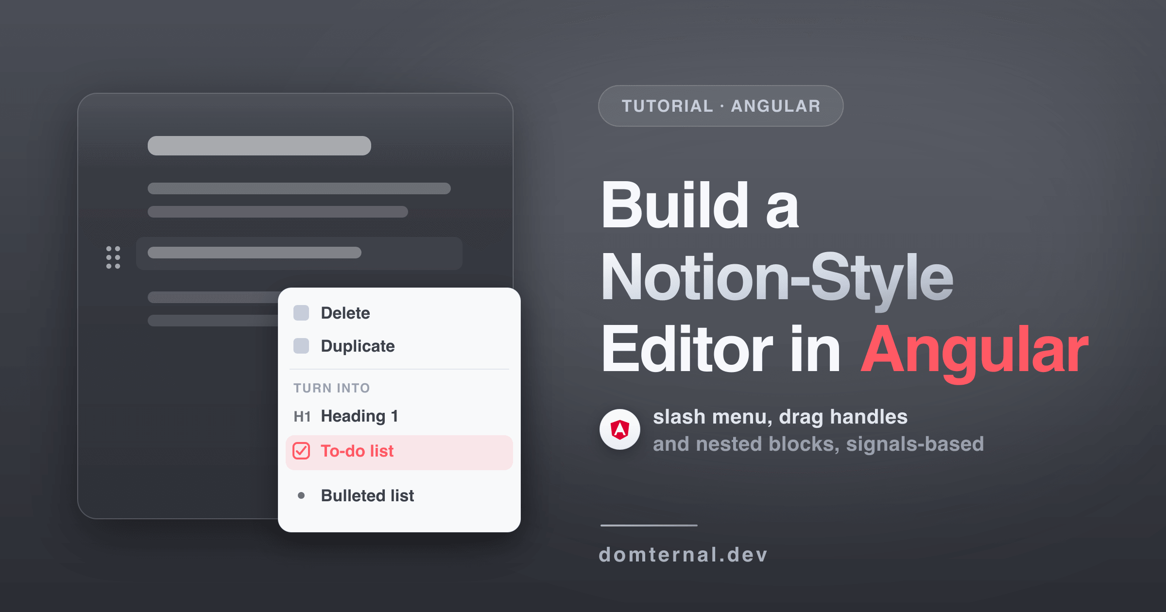 Build a Notion-Style Editor in Angular